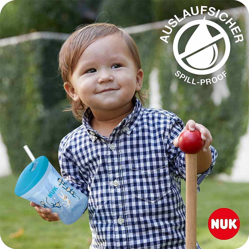 Nuk 230ml Action Cup With Soft Drinking Straw For 12 Months+ Toddler, Assorted Pack of 1's