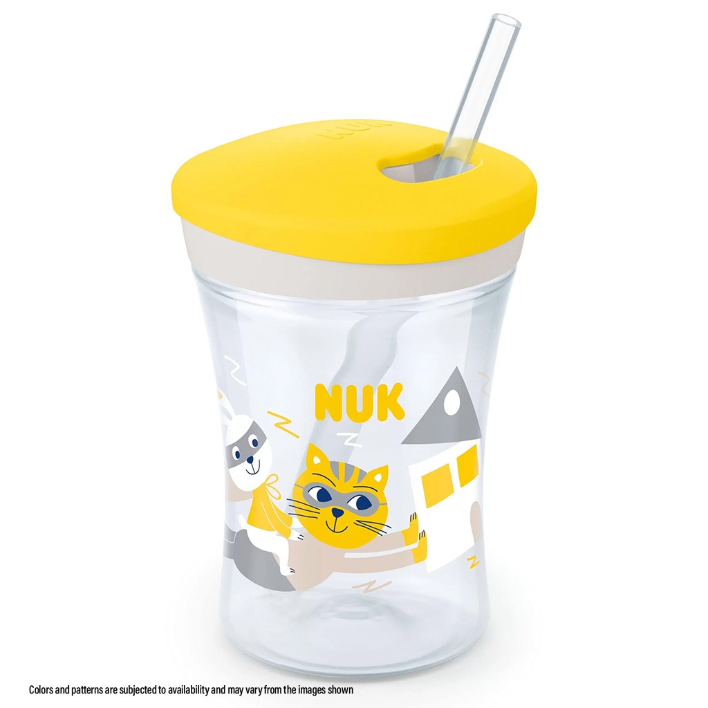 Nuk 230ml Action Cup With Soft Drinking Straw For 12 Months+ Toddler, Assorted Pack of 1's