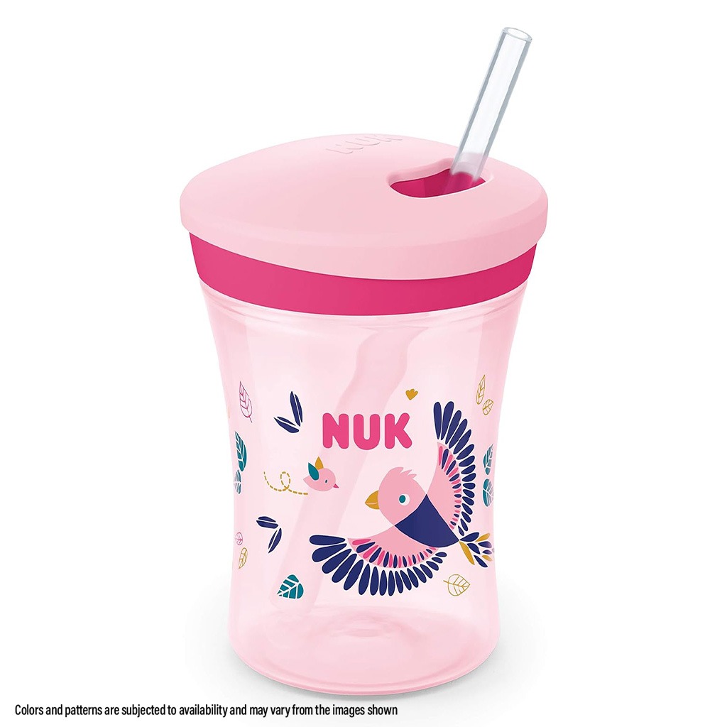 Nuk 230ml Action Cup With Soft Drinking Straw For 12 Months+ Toddler, Assorted Pack of 1's