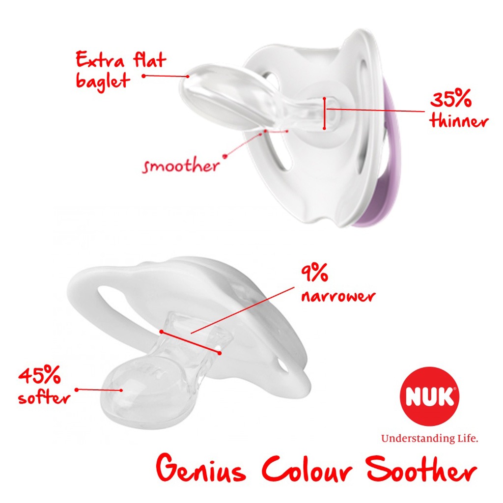 NUK Star Day & Night Silicone Soothers For 0-6 Months Baby, Assorted Pack of 2's