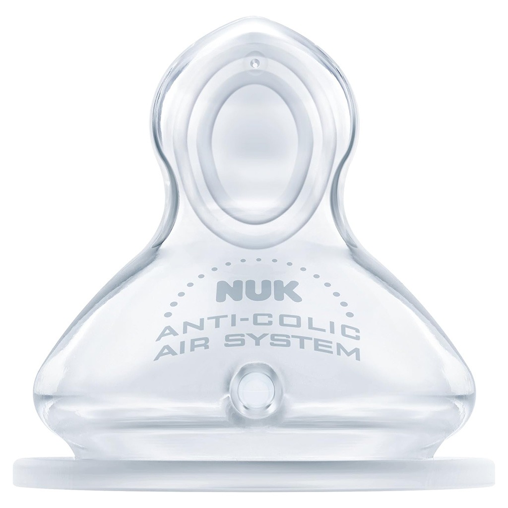 Nuk First Choice+ Baby Feeding Bottle Teat, Anti-Colic Silicone Teat For 0-6 Months Baby, Pack of 1's