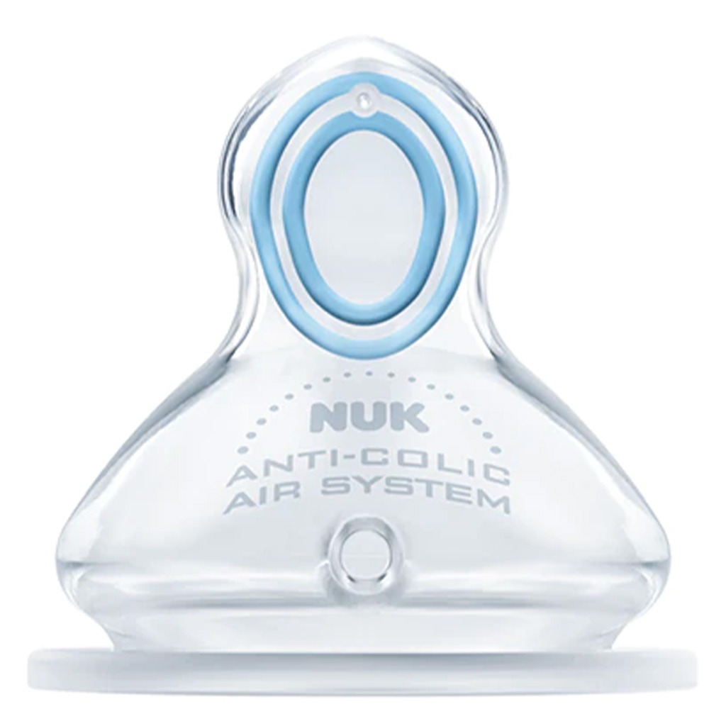 Nuk First Choice+ Baby Feeding Bottle Teat, Anti-Colic Silicone Teat For 0-6 Months Baby, Pack of 1's