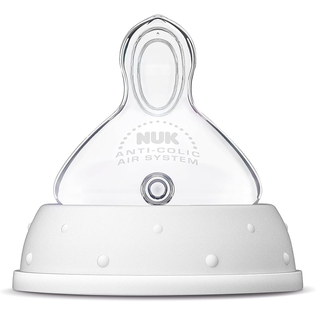 Nuk First Choice+ Baby Feeding Bottle Teat, Anti-Colic Silicone Teat For 0-6 Months Baby, Pack of 1's