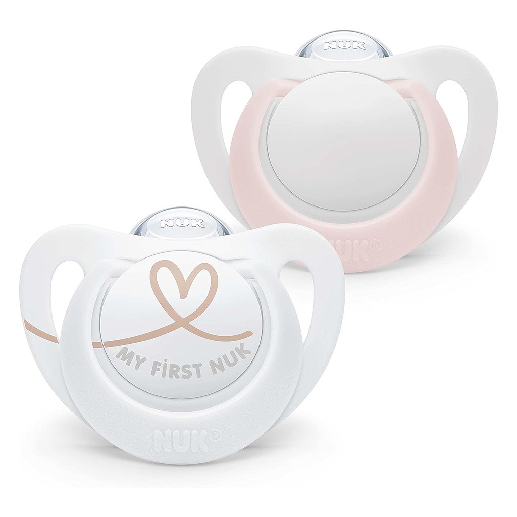 NUK Star Silicone Soother For 0-6 Months Baby, Assorted Pack of 2's