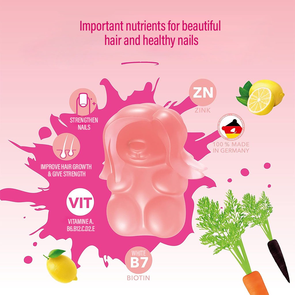 Ivybears Women's Hair Gummies With Biotin, Zinc & Vitamin C, Pack of 60's