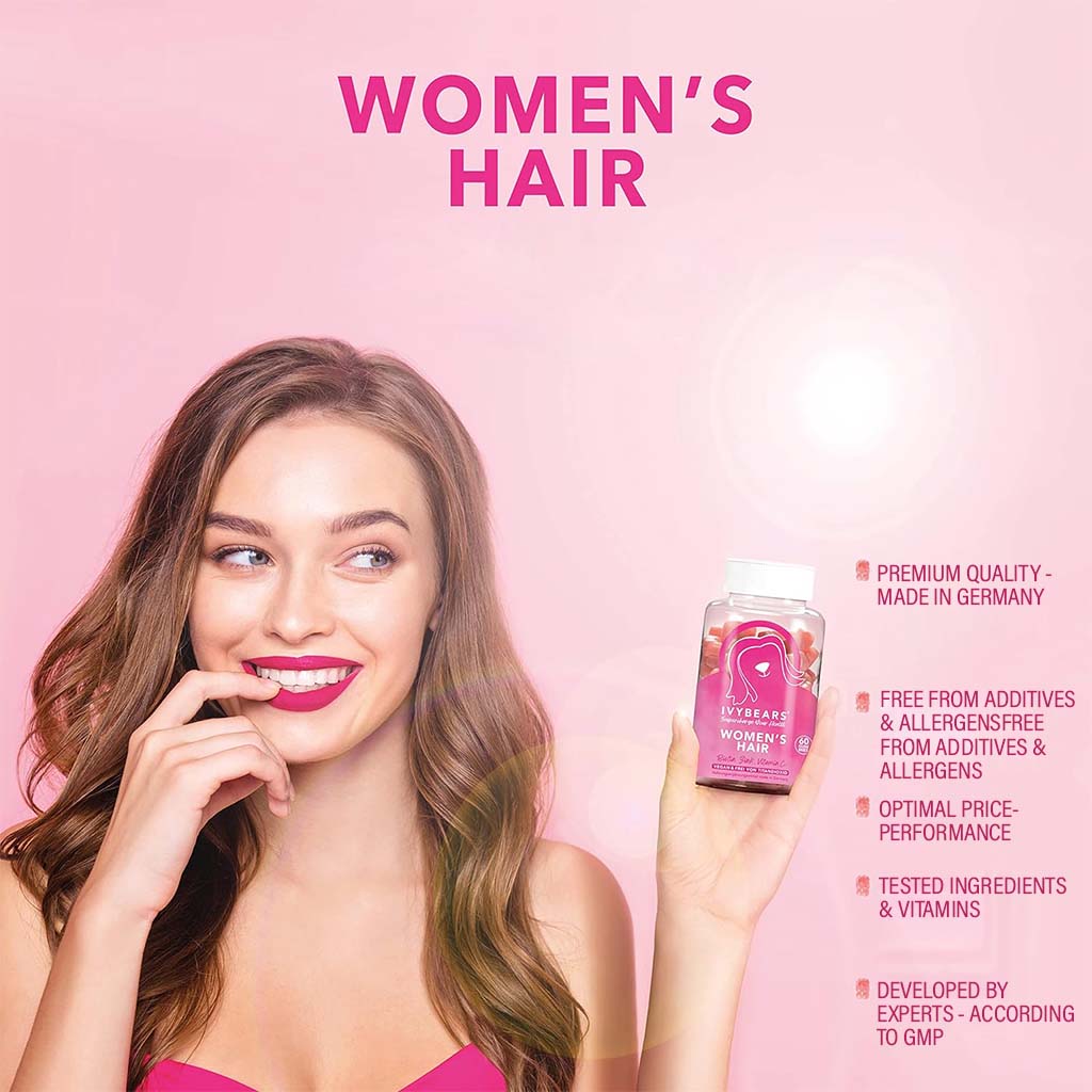 Ivybears Women's Hair Gummies With Biotin, Zinc & Vitamin C, Pack of 60's