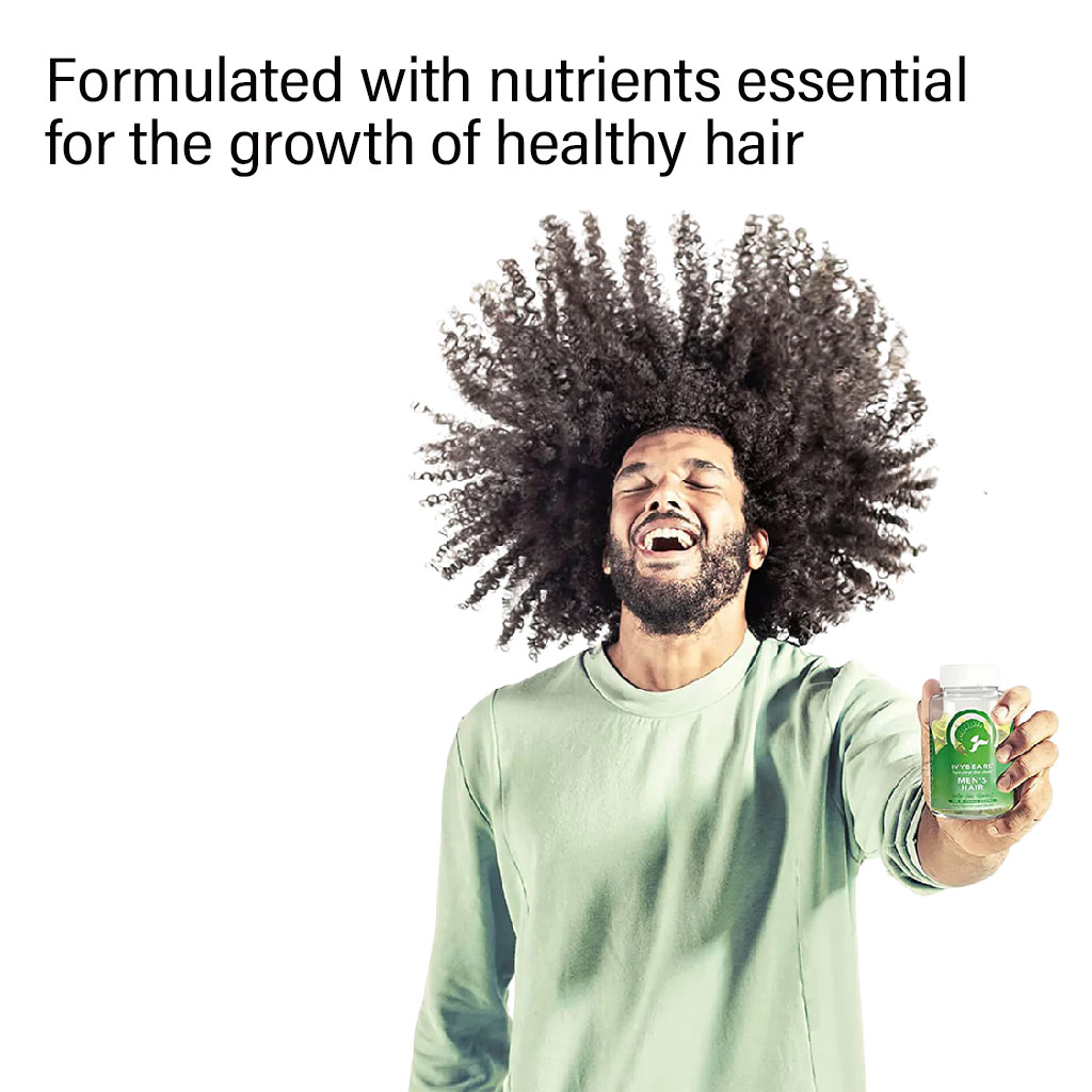 Ivybears Men's Hair Gummies With Biotin, Zinc & Vitamin C, Pack of 60's