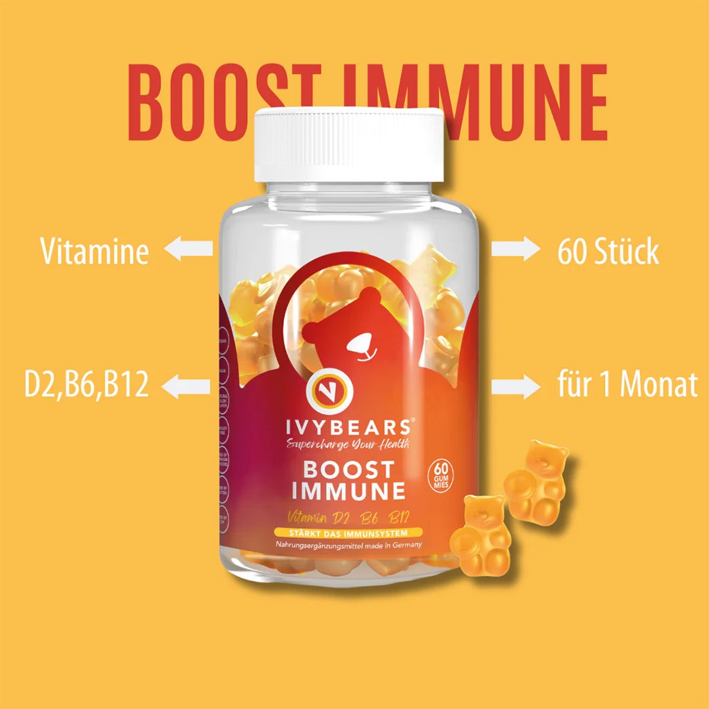 Ivybears Boost Immune Vitamin Gummies With Vitamin D2, B6 & B12, Pack of 60's