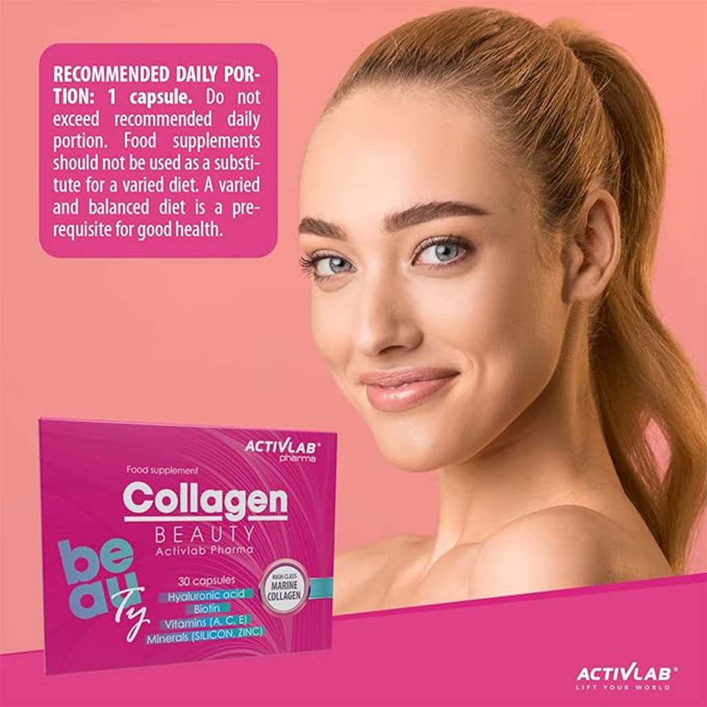 Activlab Pharma Collagen Beauty Capsules With Hyaluronic acid, Biotin, Vitamin & Minerals For Aging Skin, Pack of 30's
