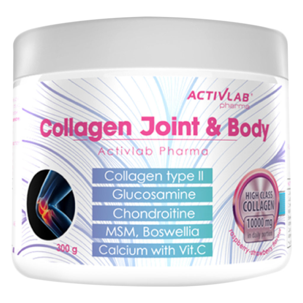Activlab Pharma Collagen Joint & Body Powder With Type II Collagen, Glucosamine, Chondroitine, & MSM For Healthy Bone and Joint, 300g