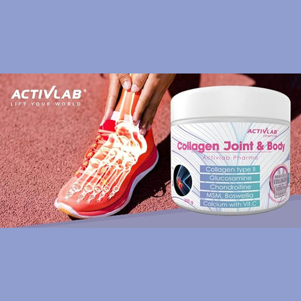 Activlab Pharma Collagen Joint & Body Powder With Type II Collagen, Glucosamine, Chondroitine, & MSM For Healthy Bone and Joint, 300g