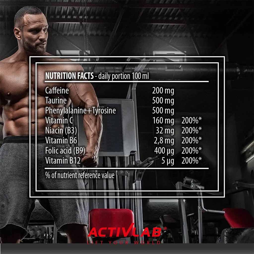 Activlab Pharma Energy Shot With Caffeine, Vitamins & Amino Acids 100ml, Pack of 12's