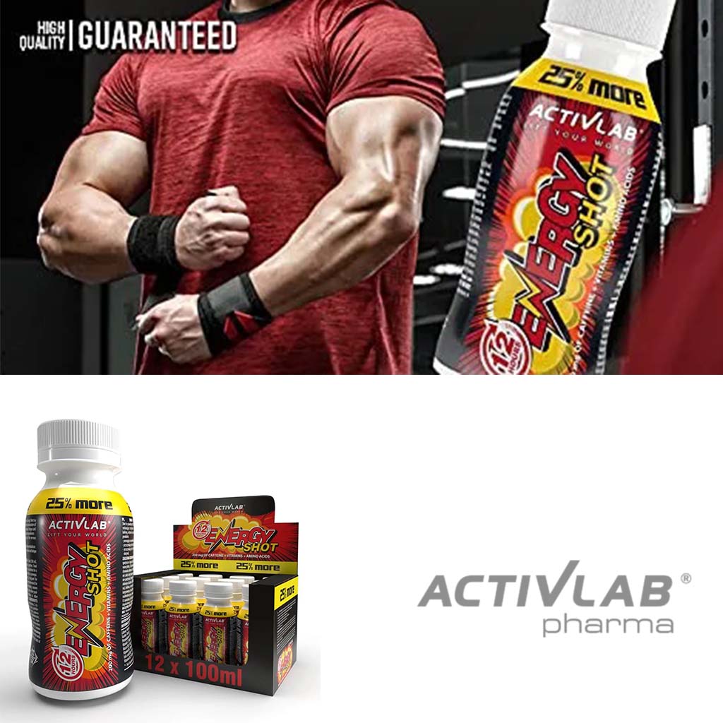 Activlab Pharma Energy Shot With Caffeine, Vitamins & Amino Acids 100ml, Pack of 12's