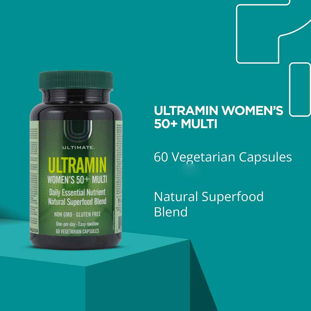 Ultimate Ultramin Women's 50+ Multivitamin Supplement Capsules, Pack of 60’s