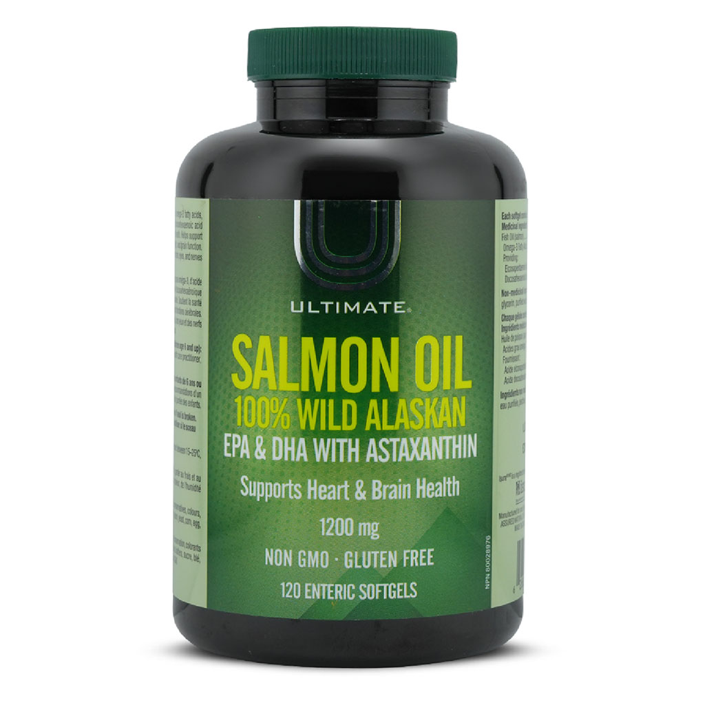 Ultimate 100% Wild Alaskan Salmon Oil 1200mg Softgels, Pack of 120’s