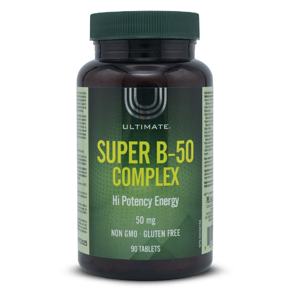 Ultimate Super B-50 Complex Supplement Tablets, Pack of 90’s