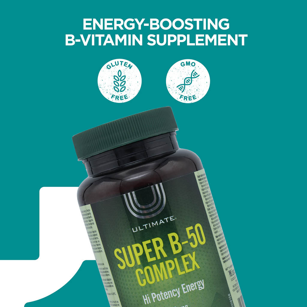 Ultimate Super B-50 Complex Supplement Tablets, Pack of 90’s