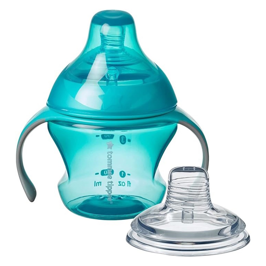 Tommee Tippee Closer To Nature Soft Silicone Teat & Spout Transition Infant Cup From 4+ Months -  Color Blue 150ml
