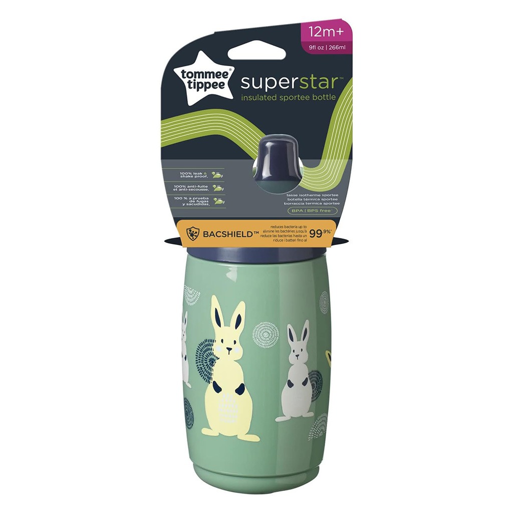 Tommee Tippee Superstar Toddlers Insulated Sportee Water Bottle From 12+ Months 266ml-Assorted Color