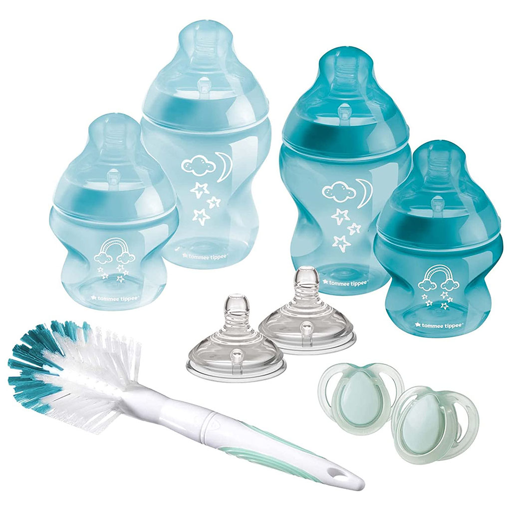 Tommee Tippee Closer To Nature Newborn Starter Feeding Kit For 0+ Months - Mixed Sizes - Blue Color