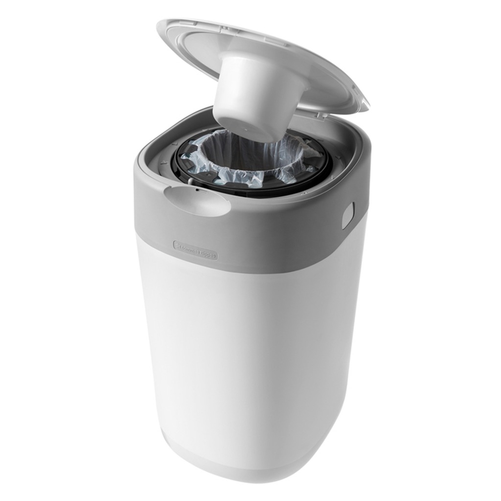 Tommee Tippee Twist & Click Sangenic Universal Advanced Nappy Disposal Bin With 12 Refill Cassette Complete Starter Set For Nappy Disposal - White