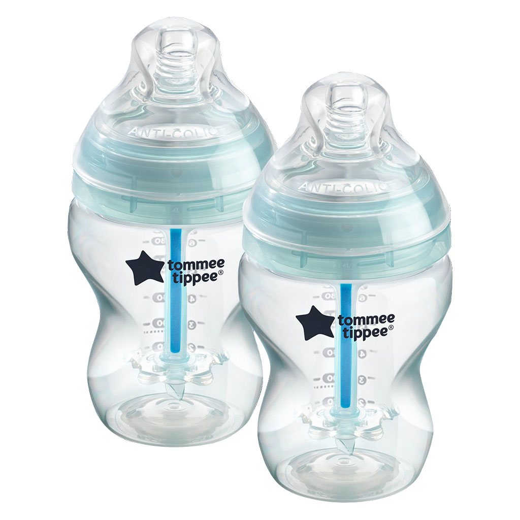 Tommee Tippee Closer To Nature Baby Feeding Bottle With Anti-Colic Valve For 0+ Months 260ml, Pack of 2’s