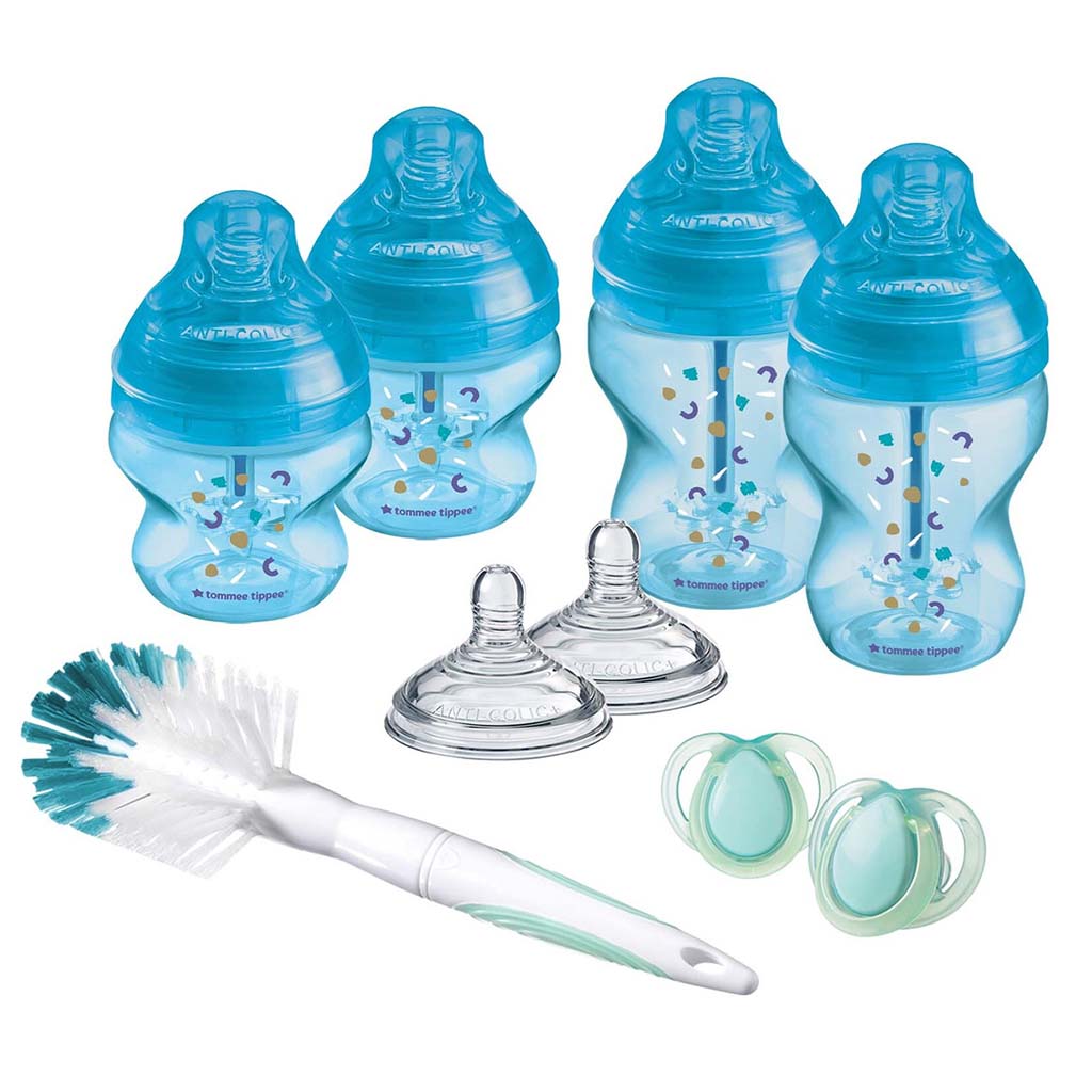 Tommee Tippee Closer To Nature Advanced Anti-Colic Valve Newborn Feeding Bottle Starter Kit For 0+ Months - Assorted