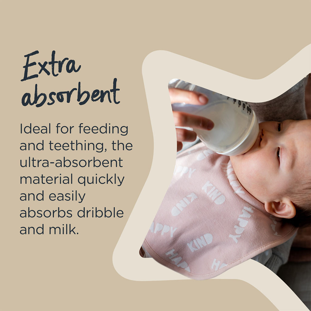 Tommee Tippee Closer To Nature Comfee Fit Light Baby Bibs For 0+ Months - Pink, Pack of 2’s 