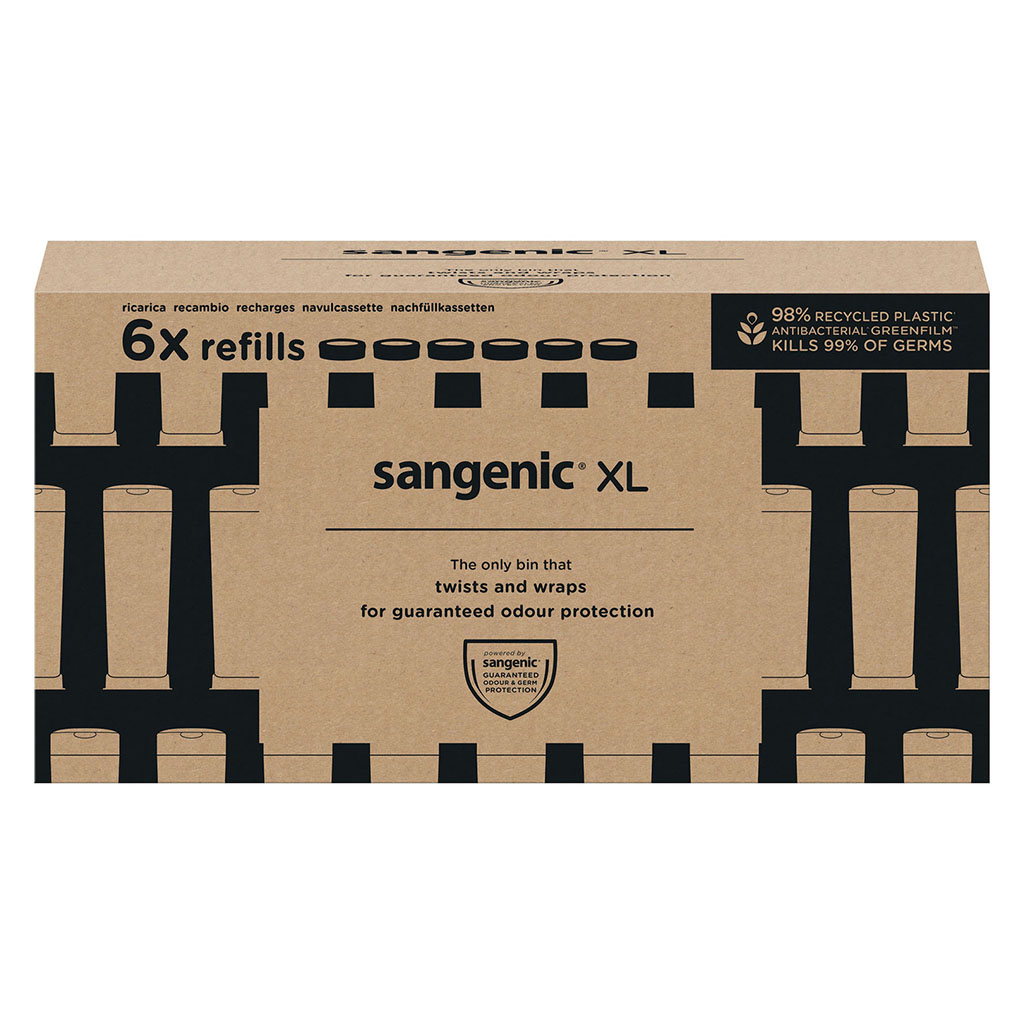 Tommee Tippee Twist And Click Nappy Disposal Bin Refill Cassette, Pack of 6's