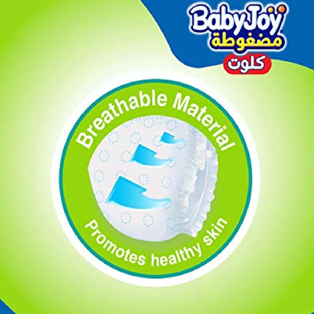 BabyJoy Compressed Diamond Pad Culotte Pant Baby Diapers, Size 4, Large For 9-14Kg Baby, Mega Pack of 56's