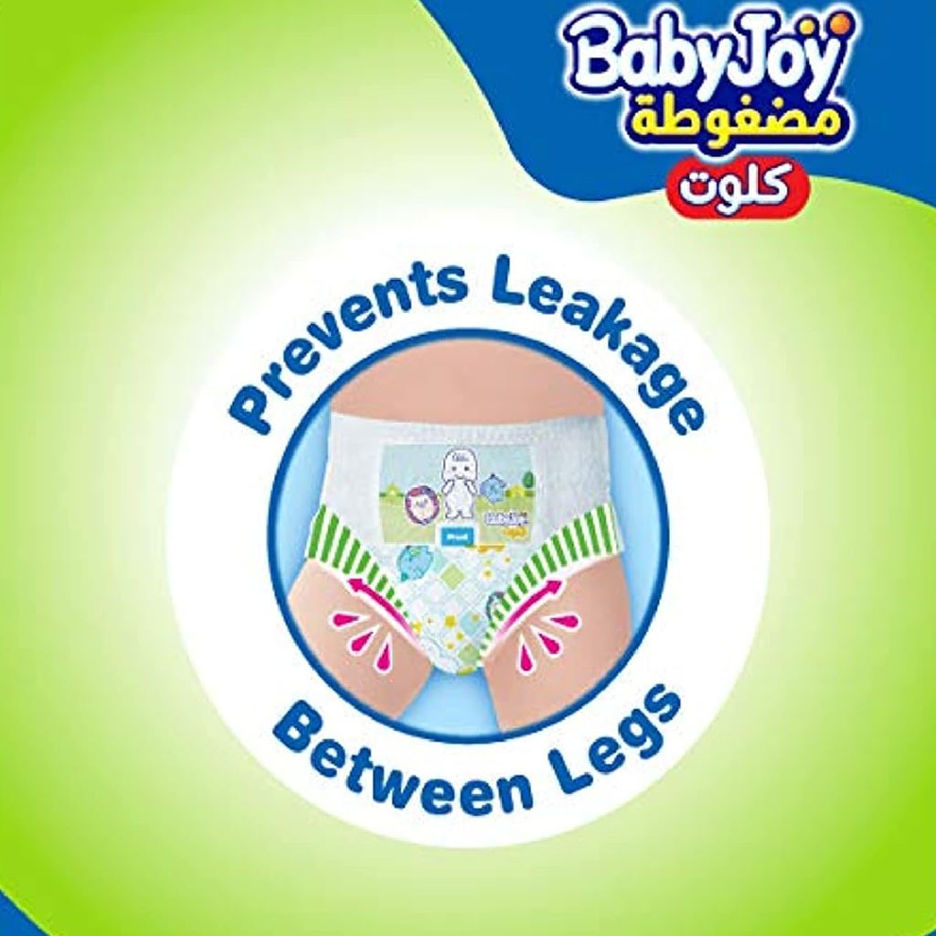 BabyJoy Compressed Diamond Pad Culotte Pant Baby Diapers, Size 4, Large For 9-14Kg Baby, Mega Pack of 56's