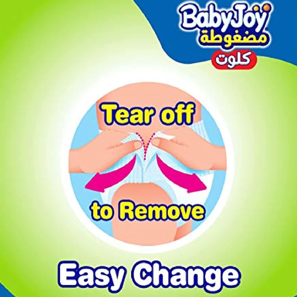 BabyJoy Compressed Diamond Pad Culotte Pant Baby Diapers, Size 6, Junior, XXL For 16-25Kg Baby, Giant Pack of 50's