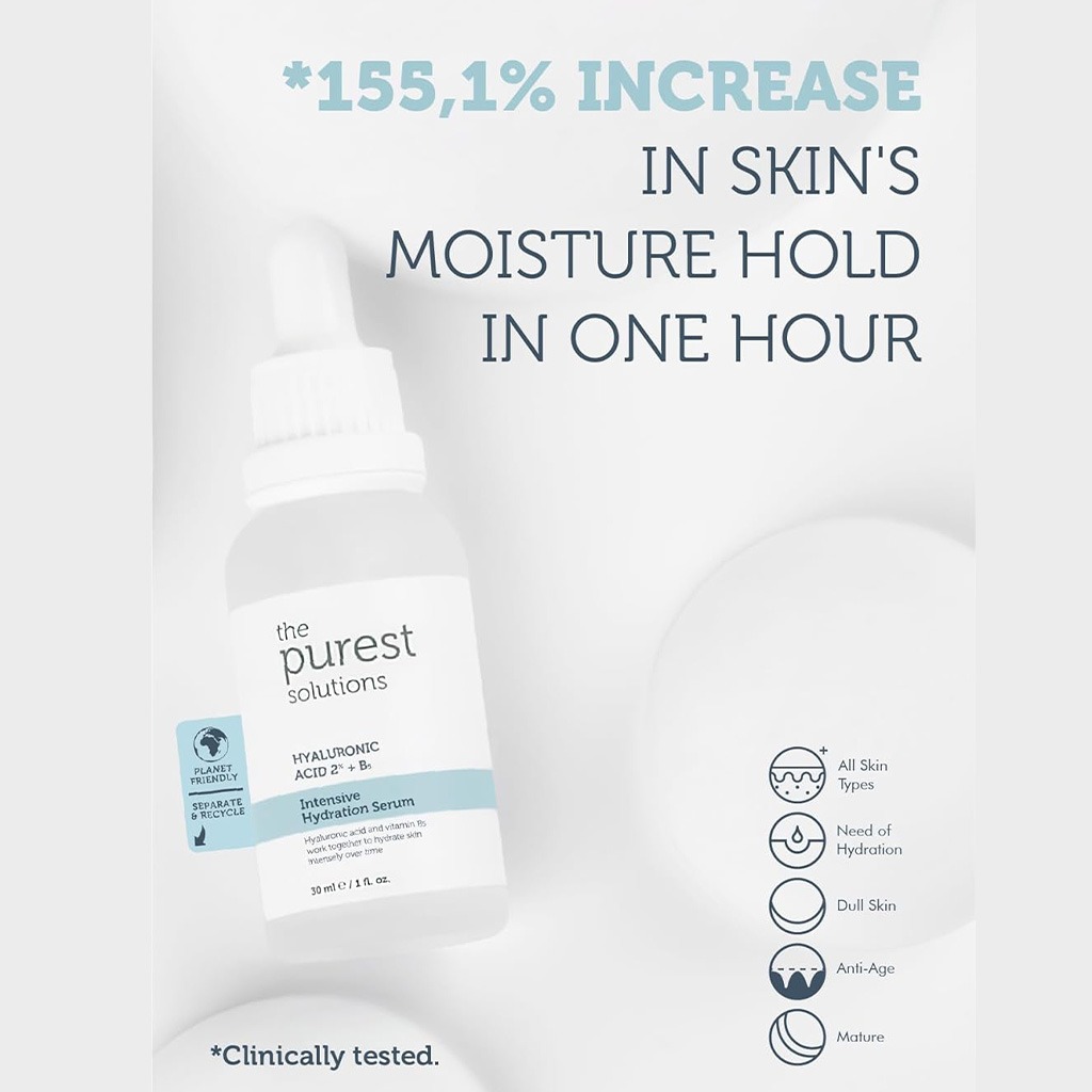 The Purest Solutions Hyaluronic Acid 2% + B5 Intensive Hydration Facial Serum 30ml