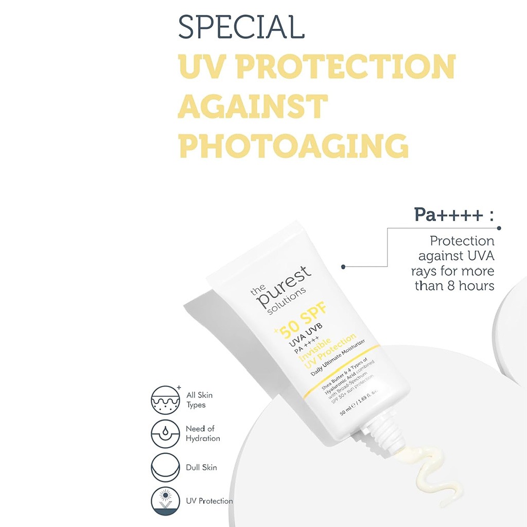 The Purest Solutions Invisible UV Protection Daily Ultimate Moisturizer Sunscreen With SPF 50+ & PA++++ 50ml