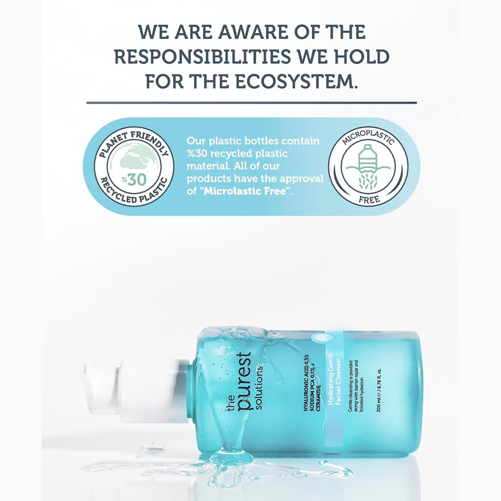 The Purest Solutions 0.5% Hyaluronic Acid 0.5% Sodium PCA + Ceramide Hydrating Gentle Facial Cleanser 200ml