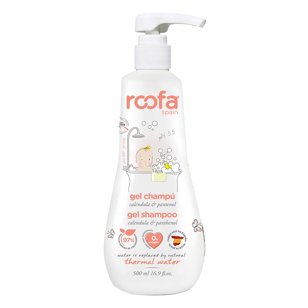 Roofa Soft Gel Baby Shampoo With Calendula & Panthenol For Sensitive Skin 500ml