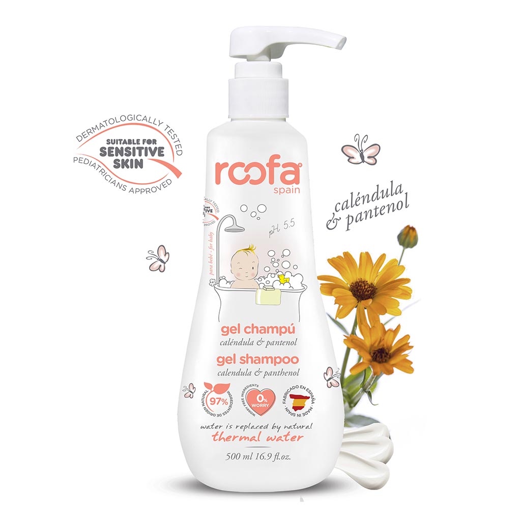 Roofa Soft Gel Baby Shampoo With Calendula & Panthenol For Sensitive Skin 500ml