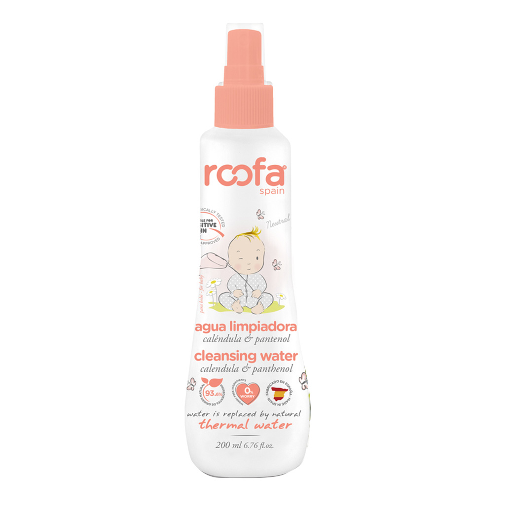 Roofa Baby Face and Body Cleansing Water With Calendula & Panthenol For Sensitive Skin 200ml