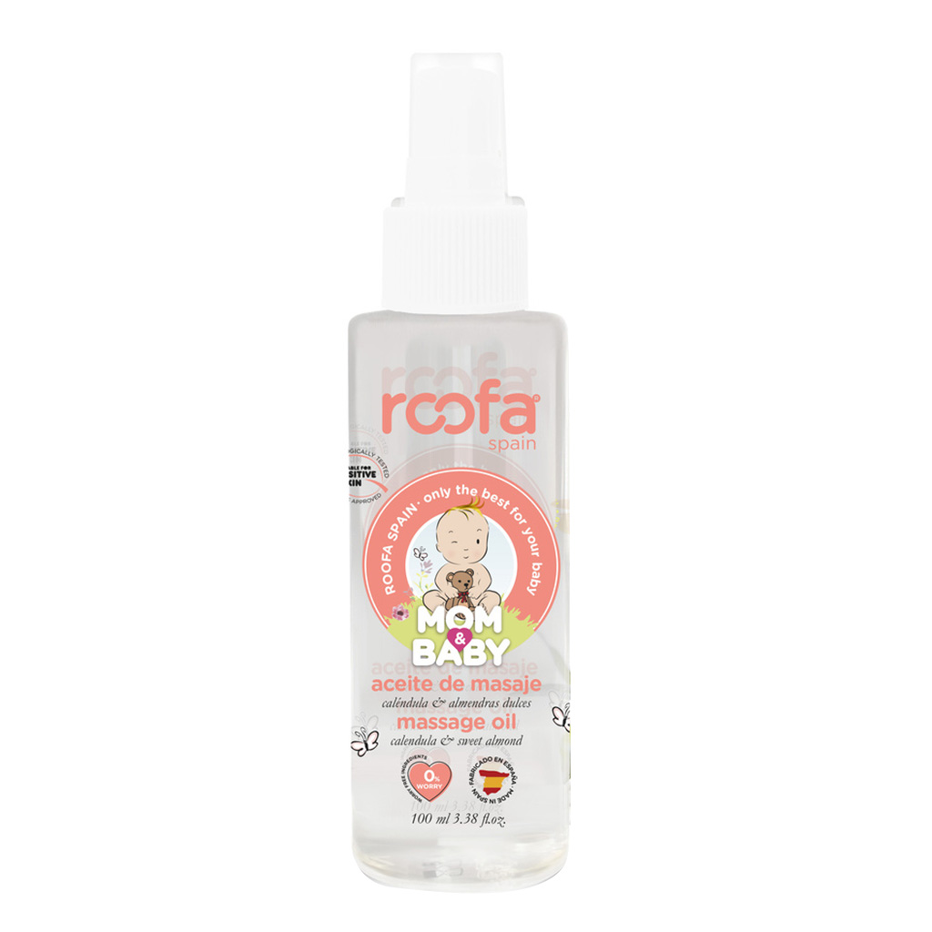 Roofa Baby Body Massage Oil With Calendula & Sweet Almond For Sensitive Skin 100ml