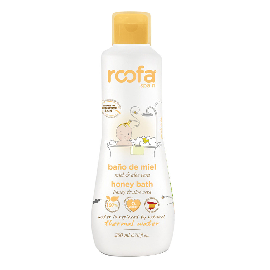 Roofa Baby Honey Bath Gel With Aloe Vera For Sensitive Skin 200ml