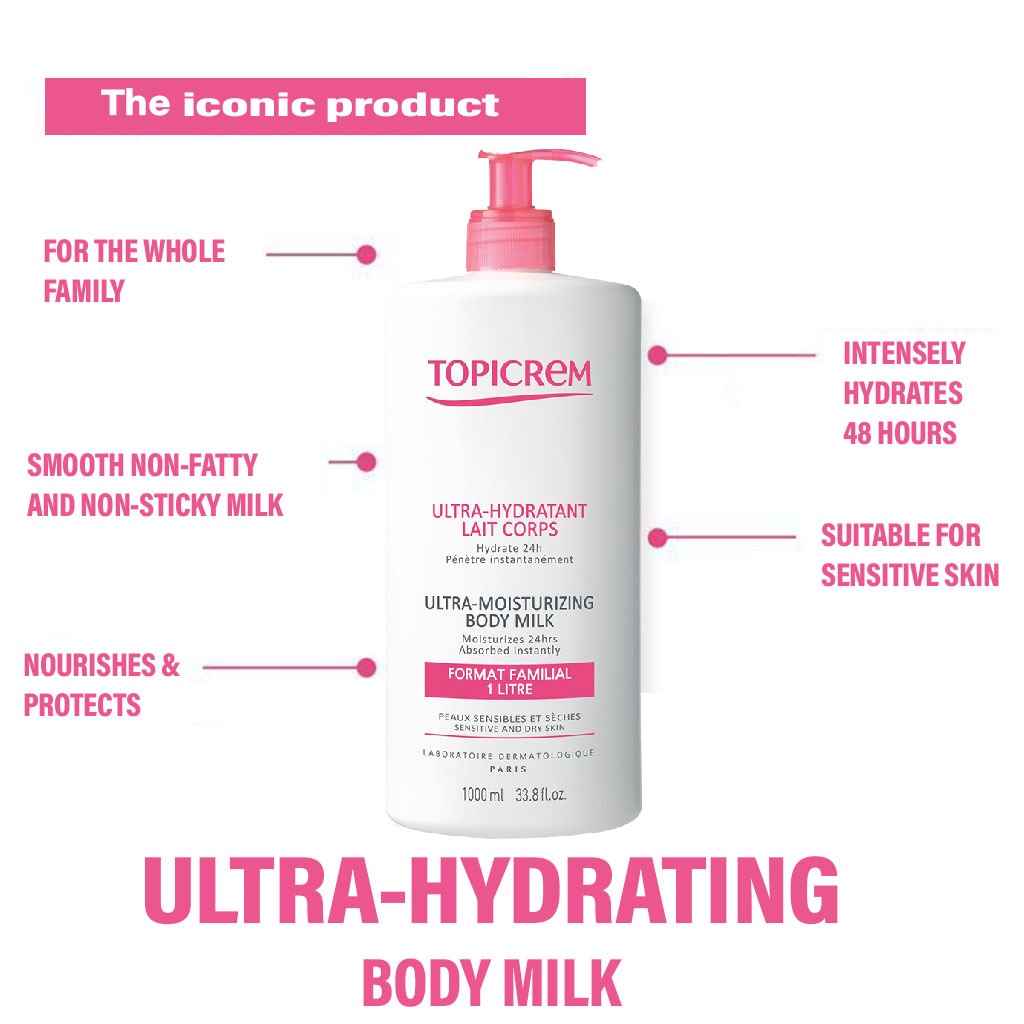 Topicrem Ultra-Moisturizing Body Milk 1000ml