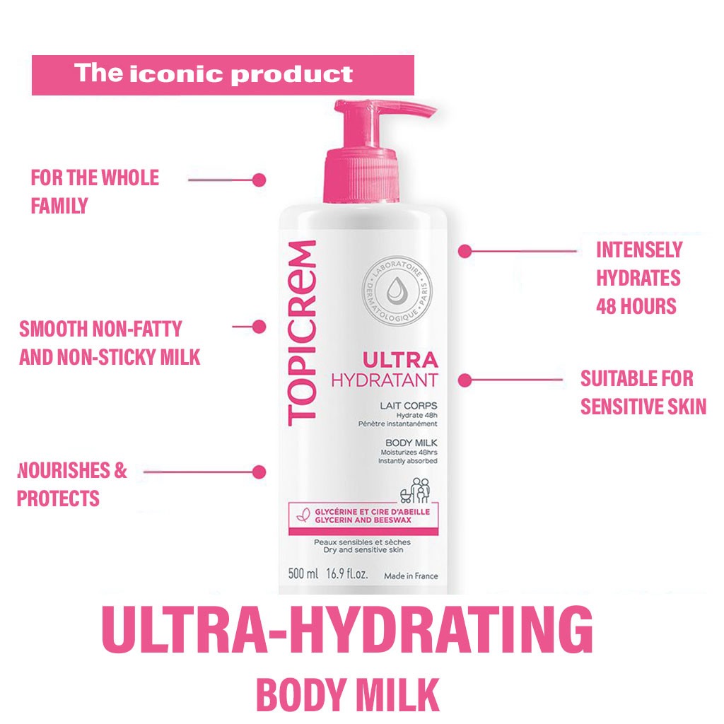 Topicrem Ultra-Moisturizing Body Milk 500ml