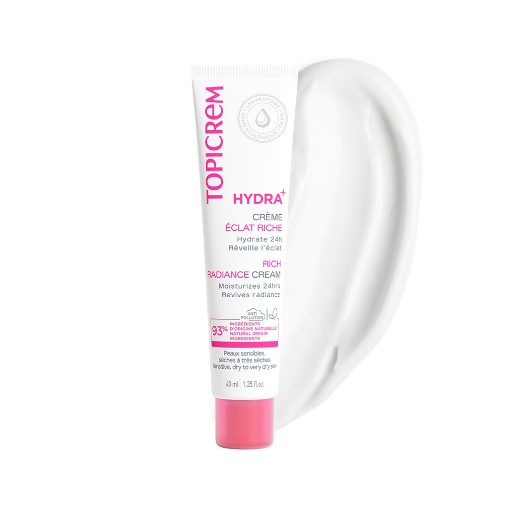 Topicrem Hydra+ Rich Moisturizing Radiance Cream For Sensitive & Dry To Very Dry Skin 40ml