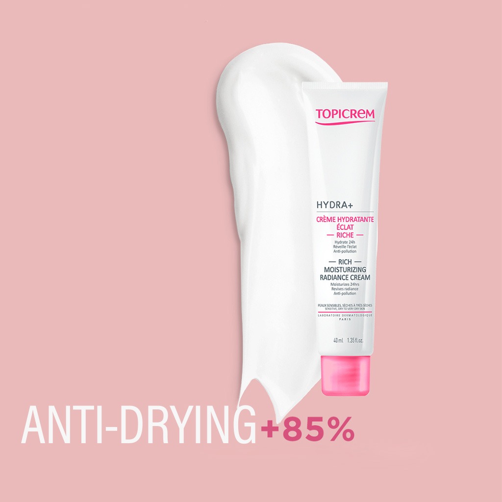 Topicrem Hydra+ Rich Moisturizing Radiance Cream For Sensitive & Dry To Very Dry Skin 40ml