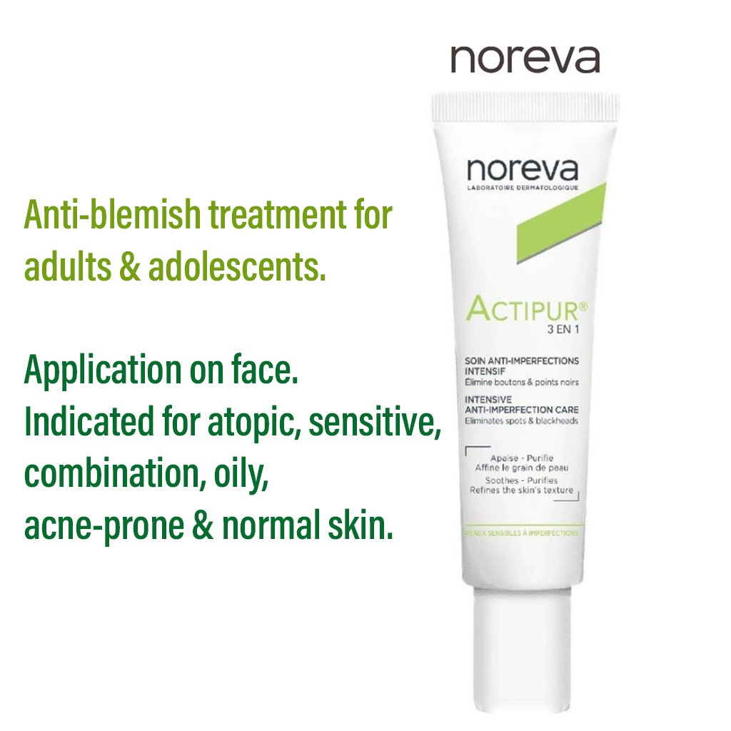 Noreva Actipur 3-in-1 Anti-Imperfection Care Cream For Acne Prone Skin 30ml