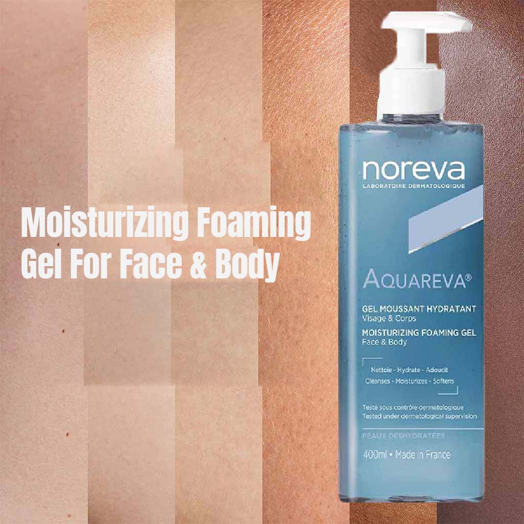 Noreva Aquareva Moisturizing Foaming Gel To Cleanse Face & Body 400ml