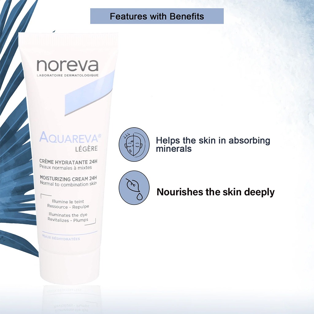 Noreva Aquareva Light 24-hour Moisturizing Cream For Normal To Combination Skin Types 40ml