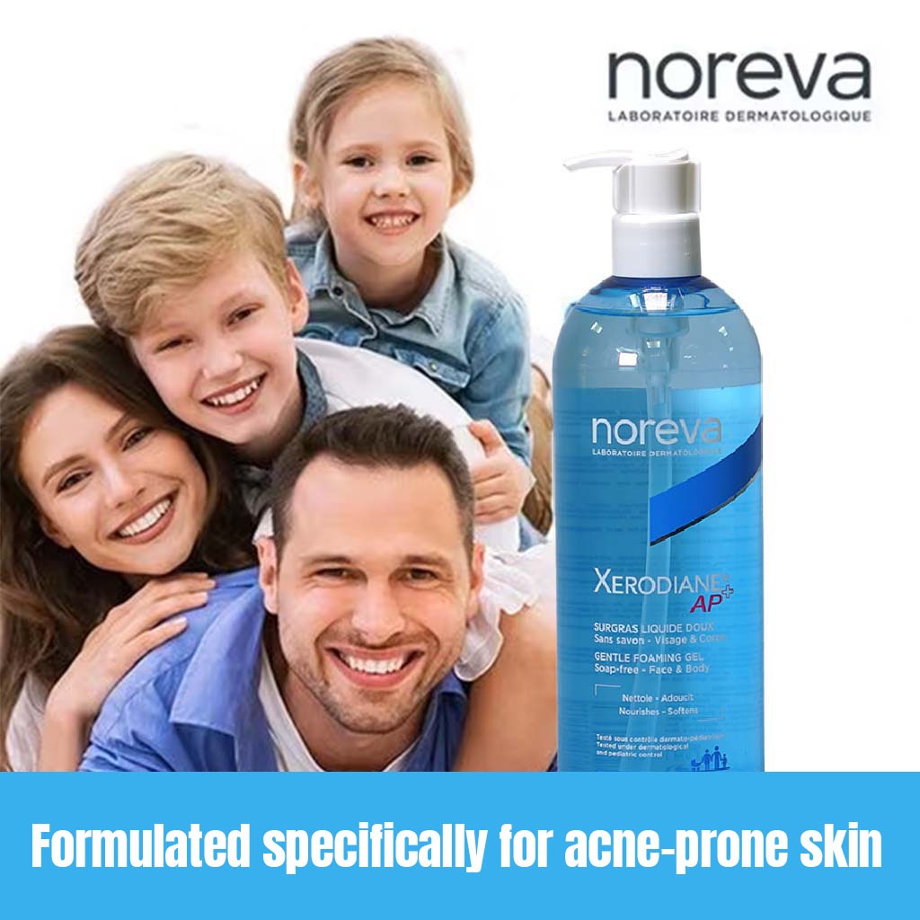 Noreva Xerodiane Ap+ Gentle Foaming Gel, Soap-Free Face And Body Wash 745ml