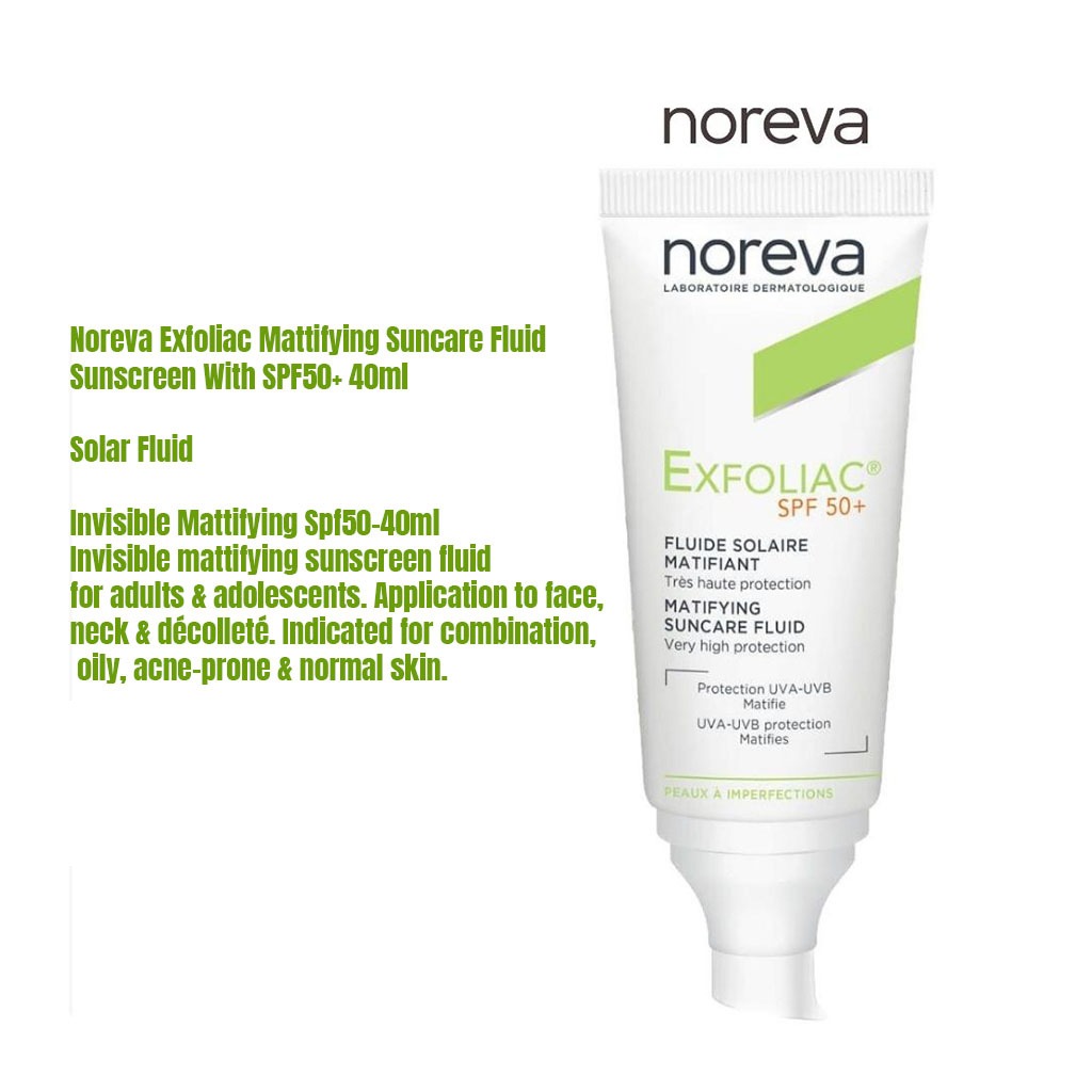 Noreva Exfoliac Mattifying Suncare Fluid Sunscreen With SPF50+ 40ml
