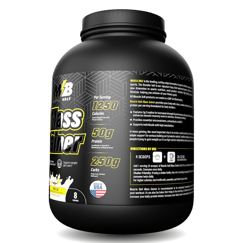 Muscle Bolt Mass Gainer Protein Powder Mix For Weight Gain, Vanilla 6lb